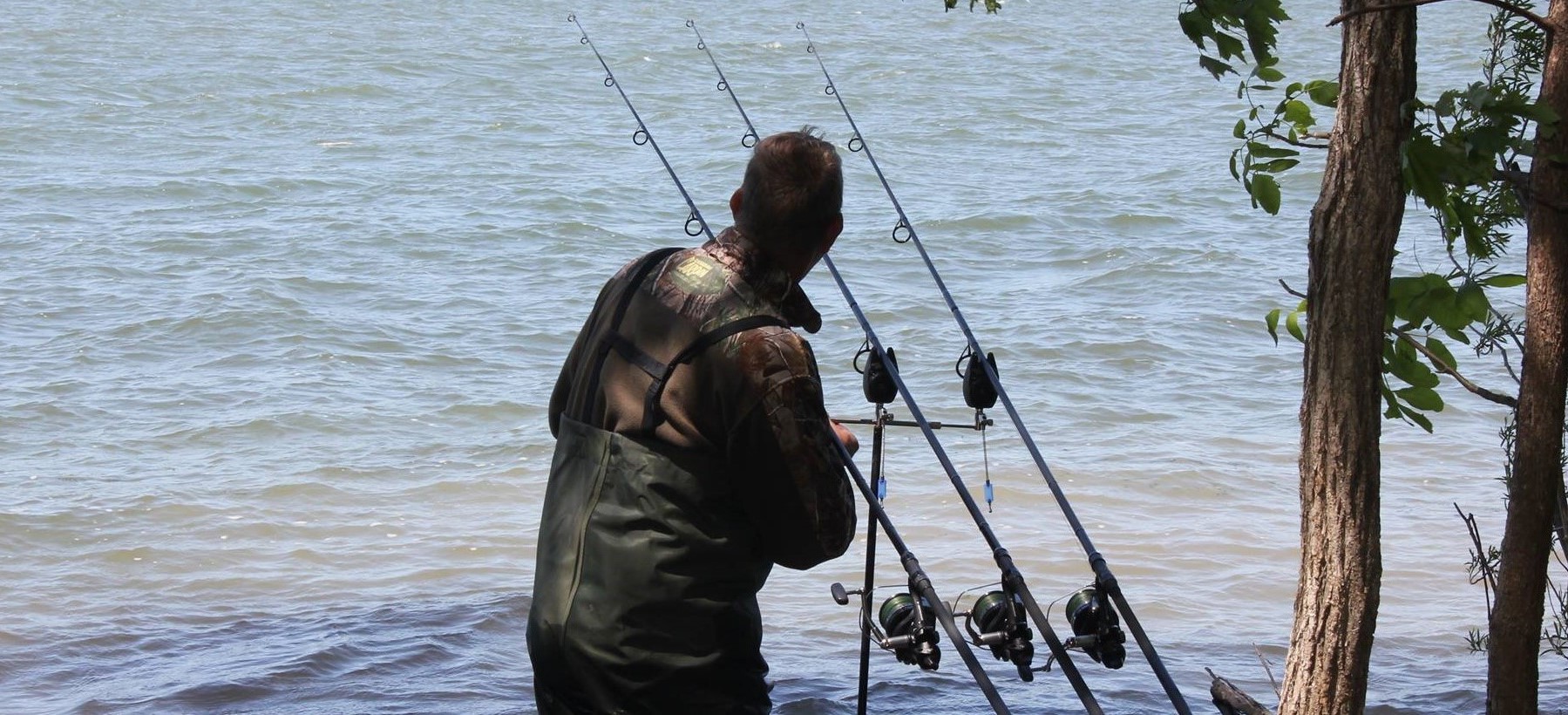 Raised Image rod fishing rods on the St.Lawrnce river